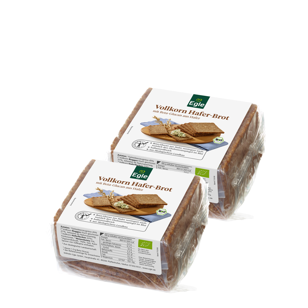 Bio Vollkorn Haferbrot 2 x 500 g