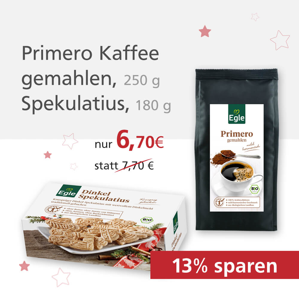 Bio Kaffee und Dinkel-Spekulatius 