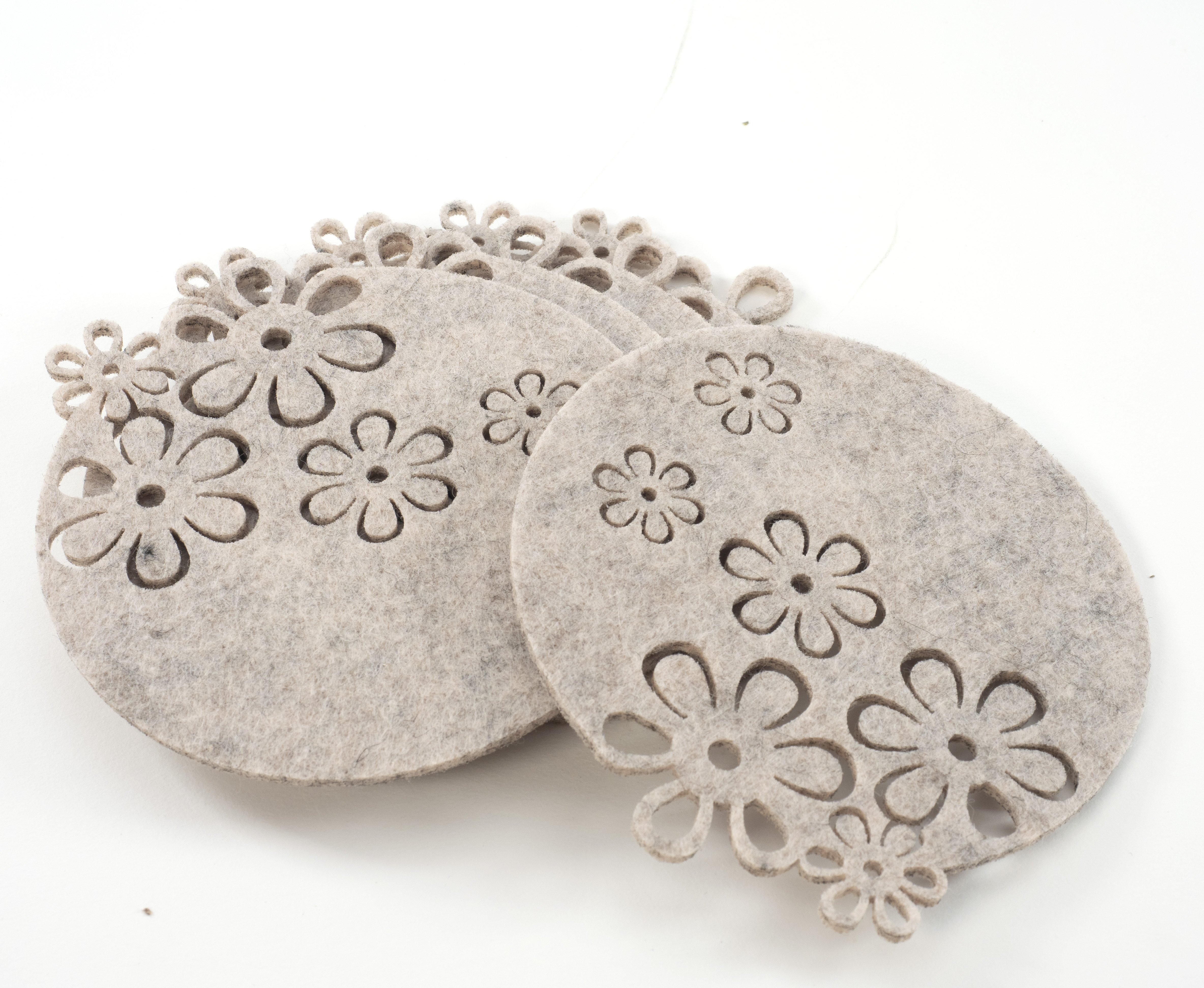 Filzuntersetzer, Creme, Durchmesser 11 cm