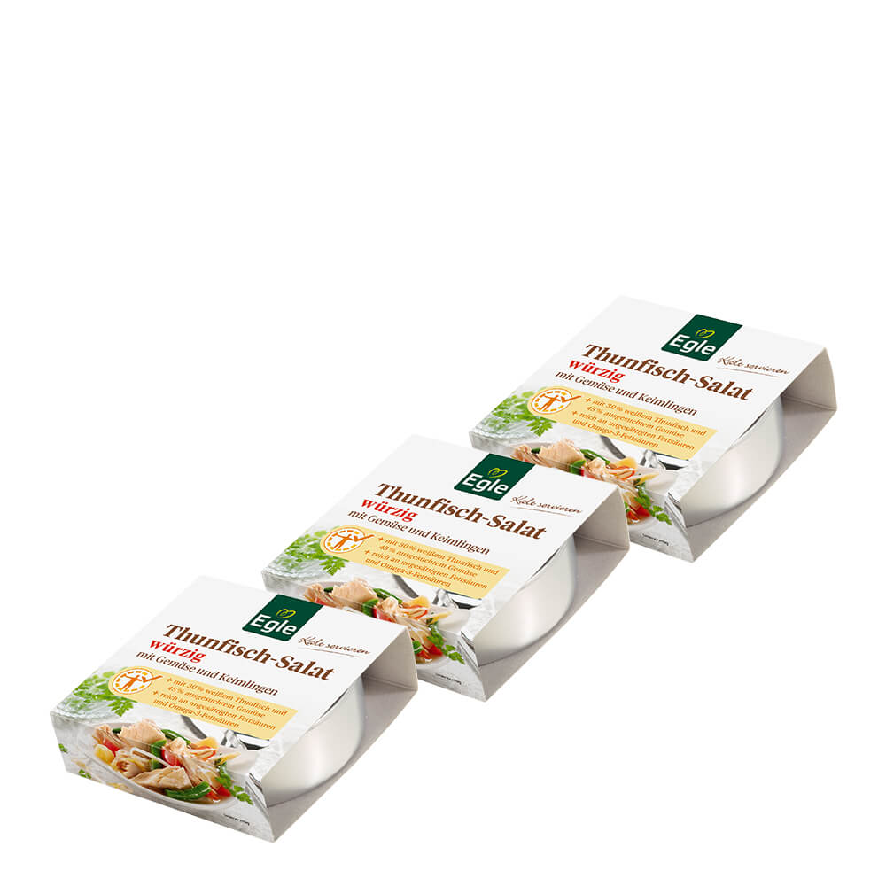 Thunfisch-Salat würzig, 3 x 190 g