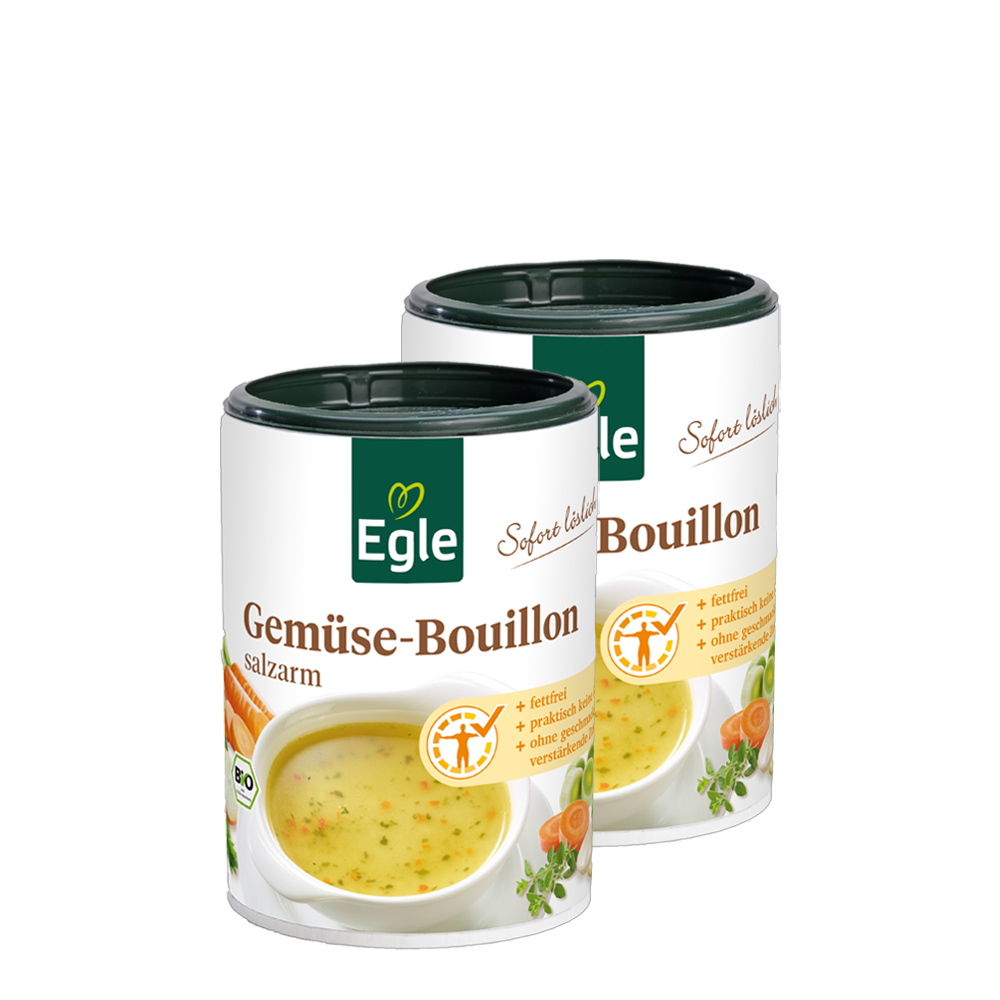 Salzarme Bio Gemüse-Bouillon, 2 x 160 g