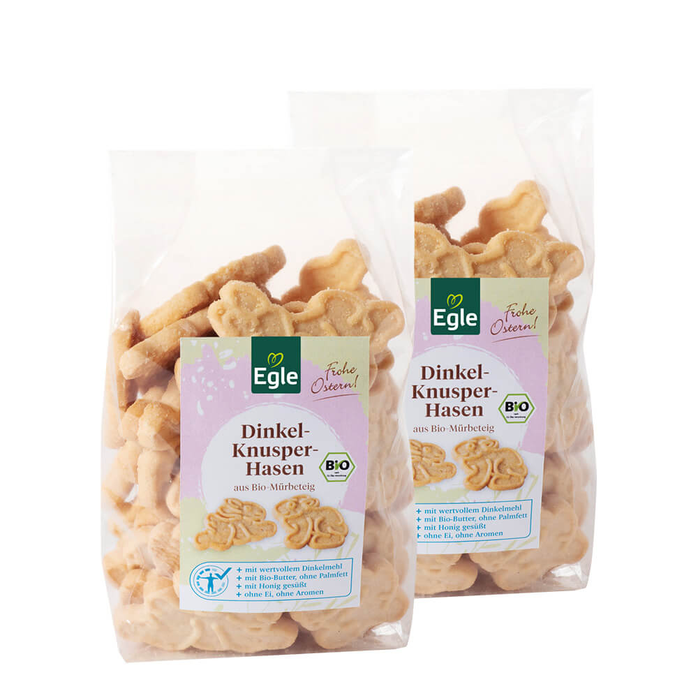 Bio Dinkel-Knusper-Hasen, 2 x 200 g