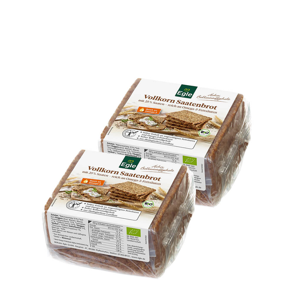 Vollkorn Saatenbrot, 2 x 500 g