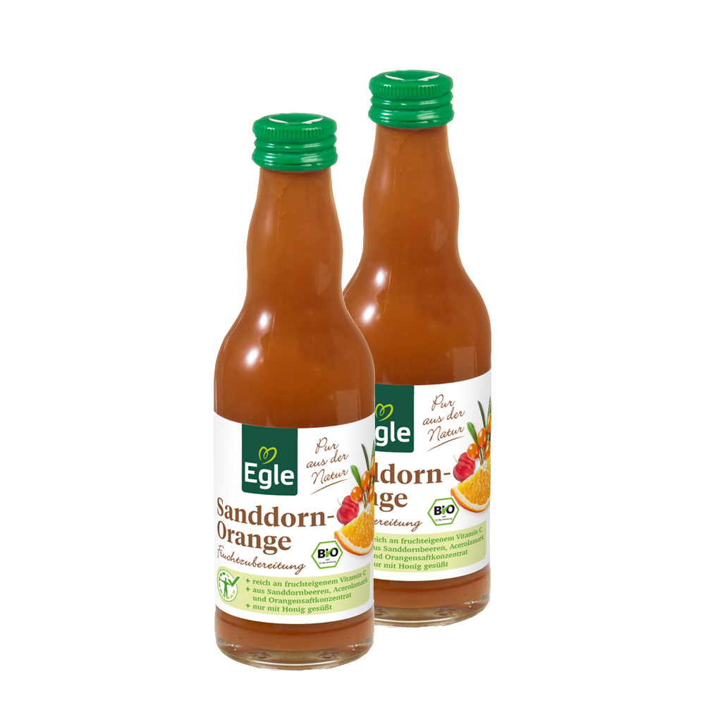 Bio Sanddorn-Orange, 2 x 200 ml