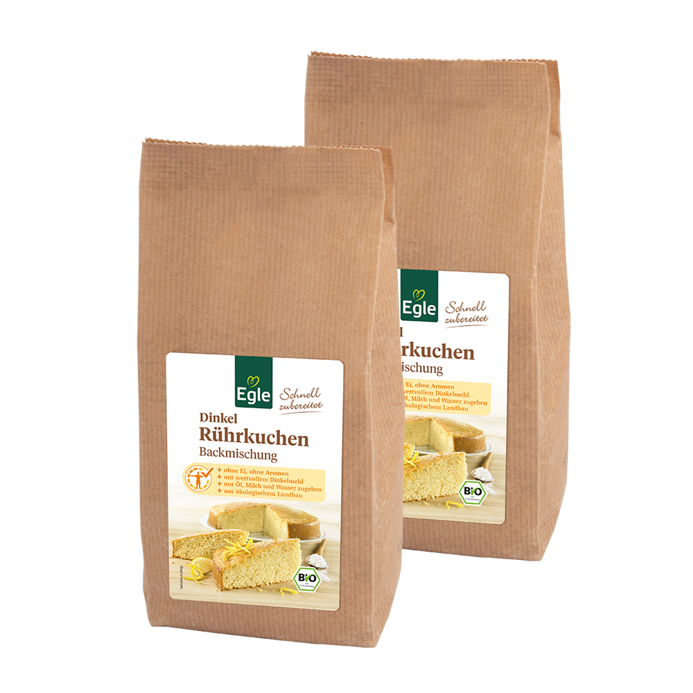 Bio Backmischung für Dinkel-Rührkuchen 2 x 630 g