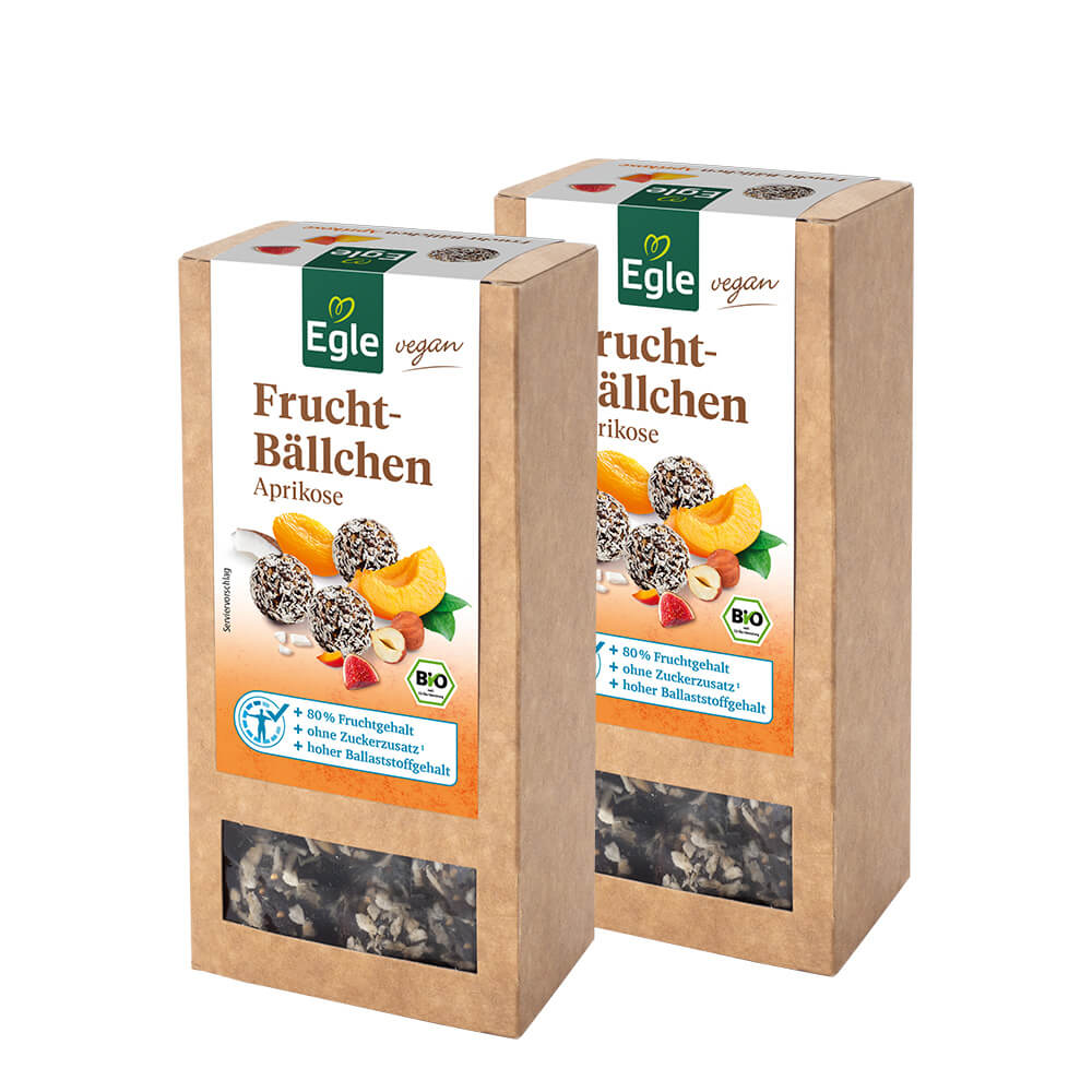 Bio Fruchtbällchen Aprikose, 2 x 120 g