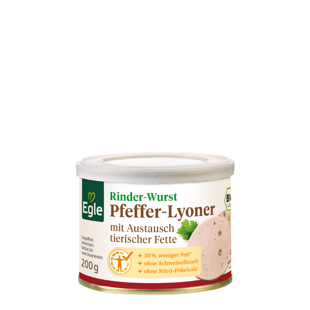 Bio Rinder Pfeffer-Lyoner, 200 g