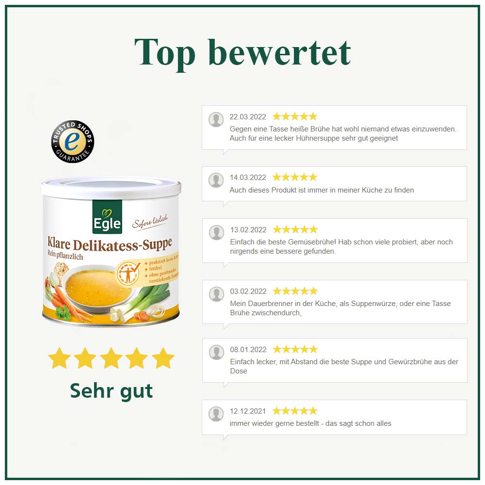 Klare Delikatess-Suppe