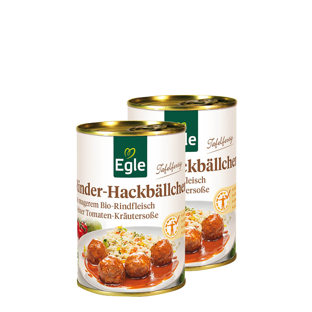 Bio Rinder-Hackbällchen in Tomatensauce, 2 x 400 g – Doppelpack
