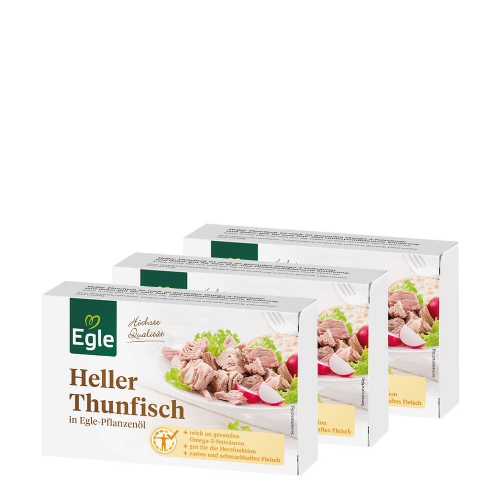 Heller Thunfisch in Öl, 3 x 120 g