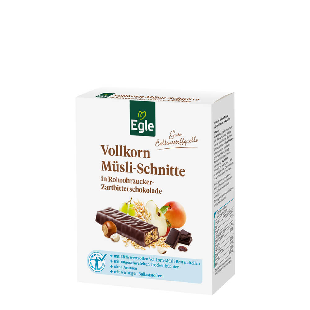 Vollkorn Müsli-Schnitten in Schokolade, 6 x 50 g