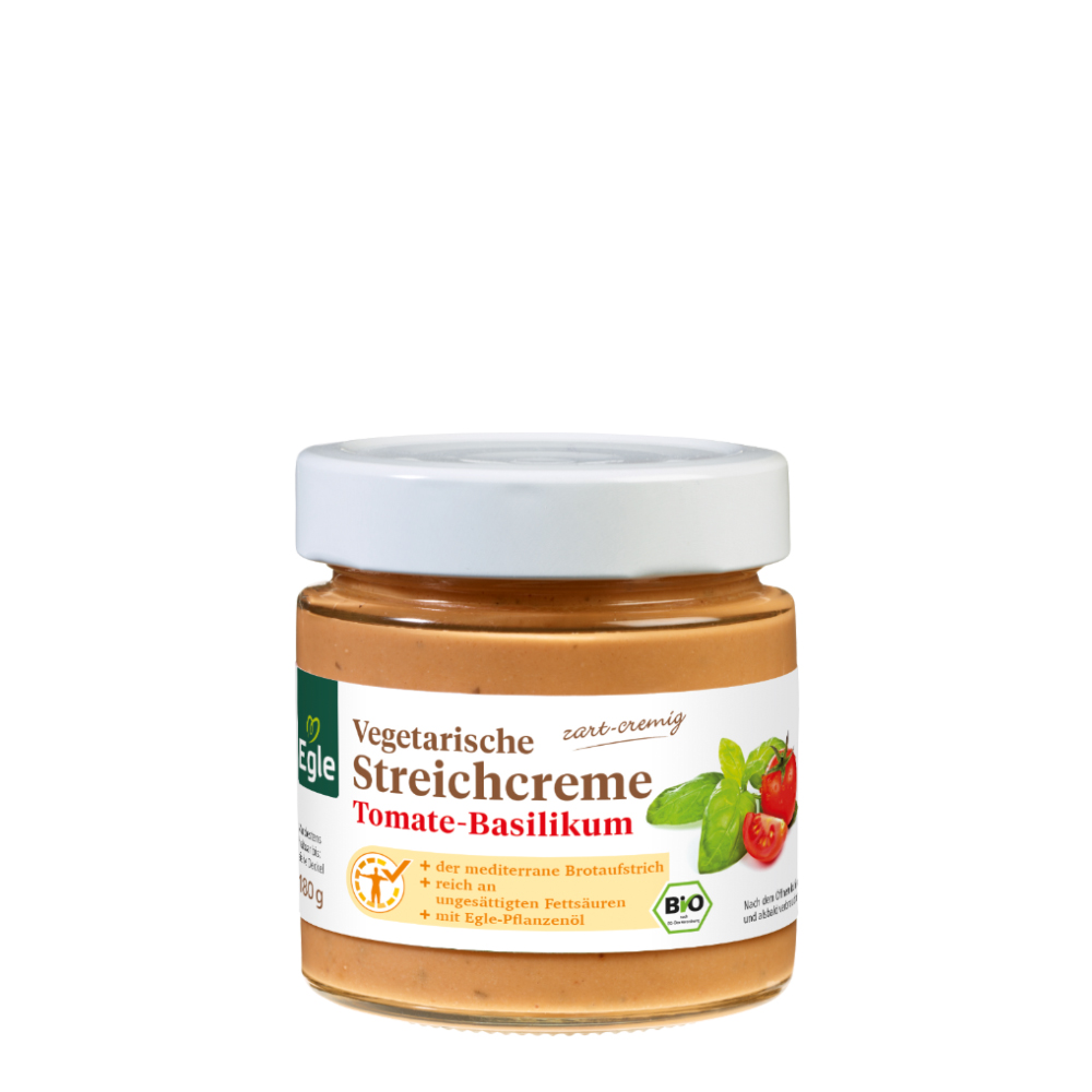 Vegetarische Bio Streichcreme Tomate-Basilikum Kostprobe